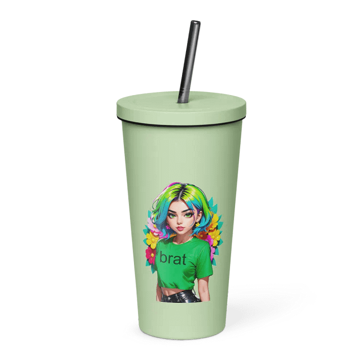 Brat 20 oz Tumbler Cup - Mint - Insulated Tumbler with a Straw v1 product image (1)