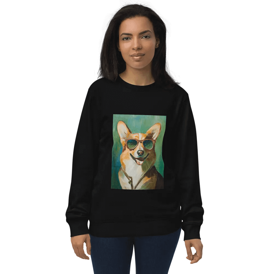 Cool Corgi Sunglasses Painting - dogPXL Artistic series Unisex Organic Sweatshirt product image (3)