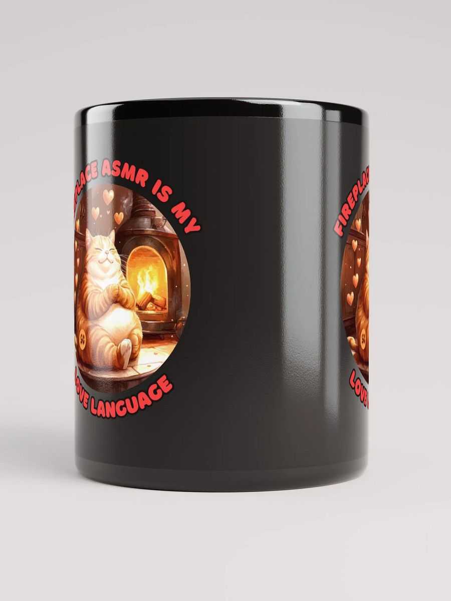 Cozy Cat - Fireplace ASMR is my Love Language | Black Glossy Mug product image (10)