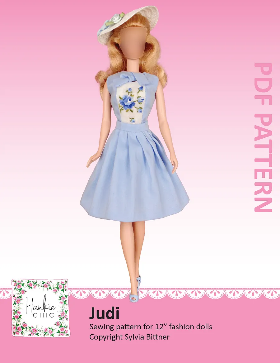 Judi sewing pattern for 12" fashion dolls product image (1)