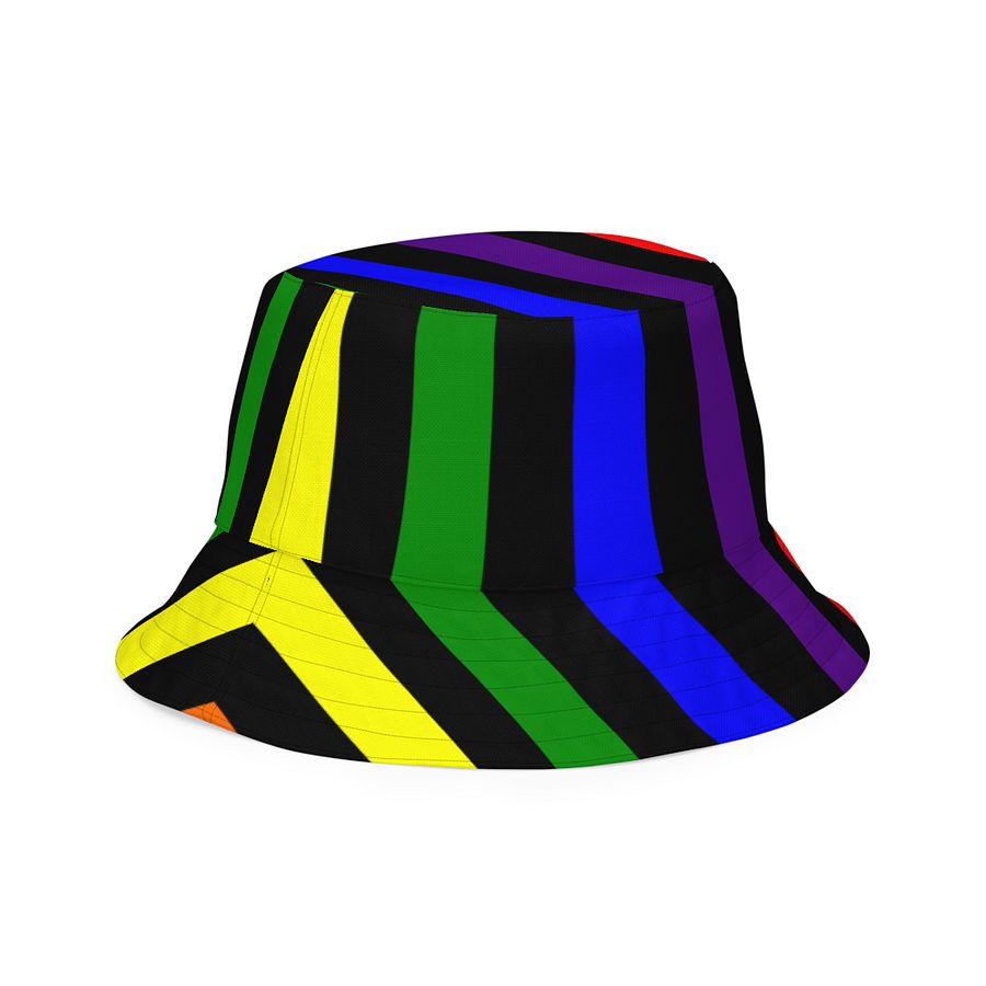 Rainbow Reversible Bucket Hat, Queer Pride Stripes and Psychedelic Spirals Accessory product image (6)