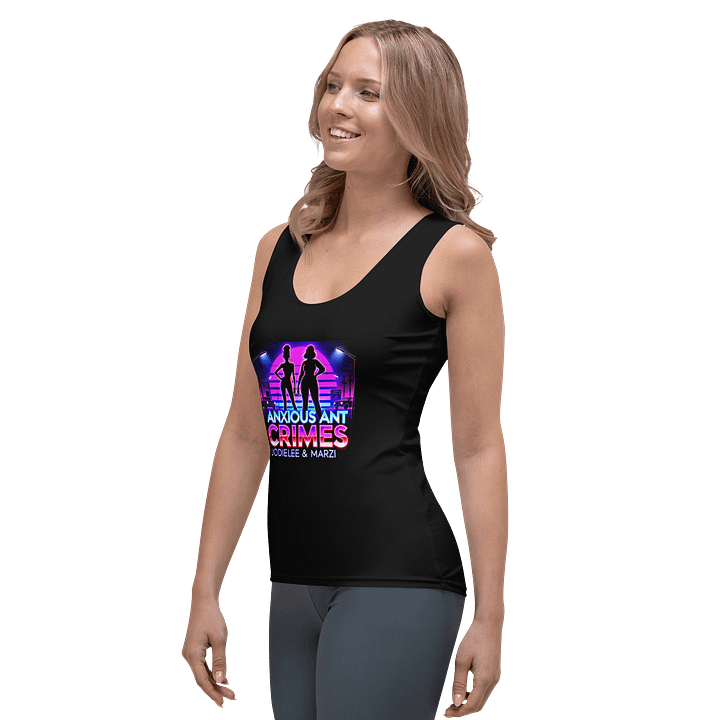 NEON NIGHTS SYNTHWAVE COUSIN TANK BLACK product image (2)