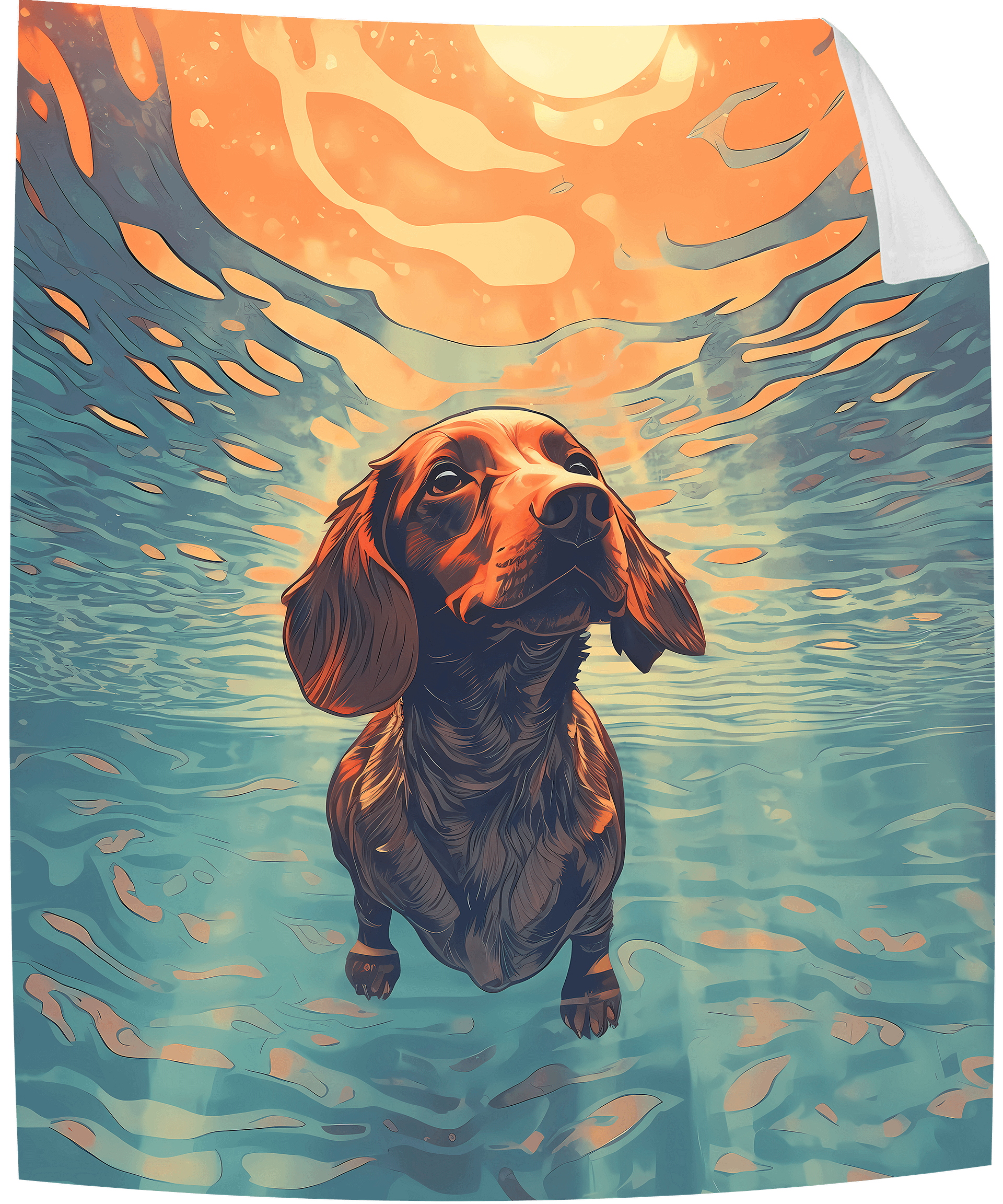 Dachshund Weiner Swimming Throw Blanket product image (1)