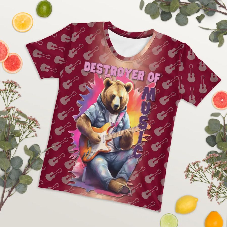Destroyer of Music Bear All Over Print T-shirt product image (7)