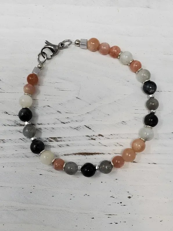 Inner Light Bracelet | Moonstone, Sunstone, Shungite | Handmade Crystal Healing Jewelry product image (3)