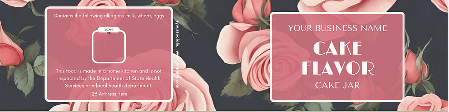 Classic Rose Cake Jar Label Templates product image (3)