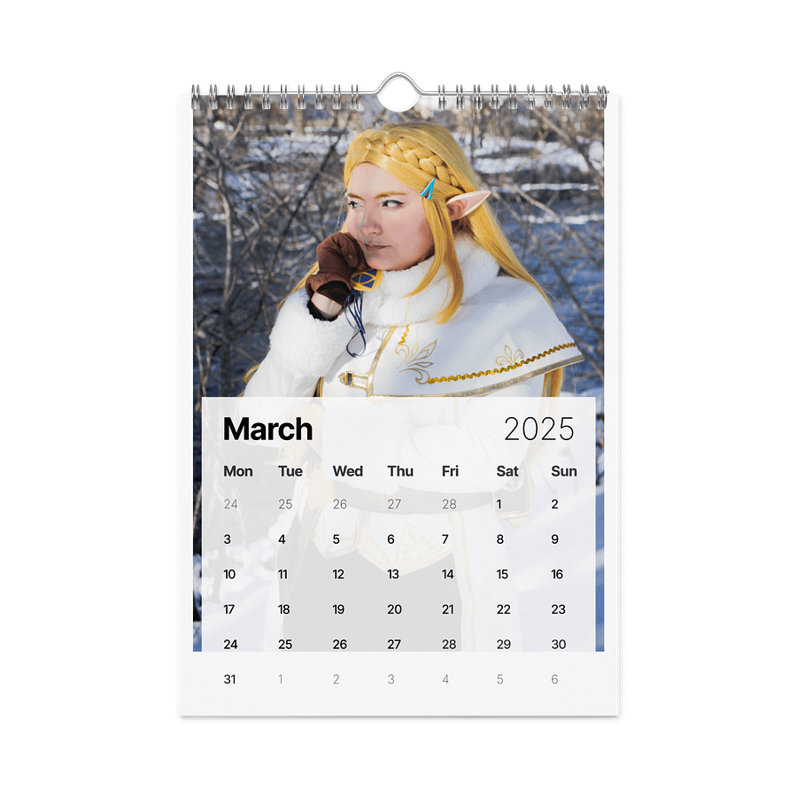 Princess Zelda (Winter Outfit) Cosplay 2025 Wall Calendar product image (9)
