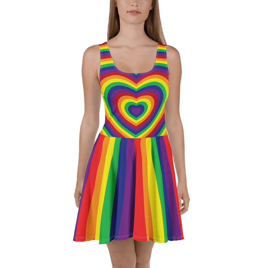 Rainbow Pride Hearts Skater Dress product image (2)