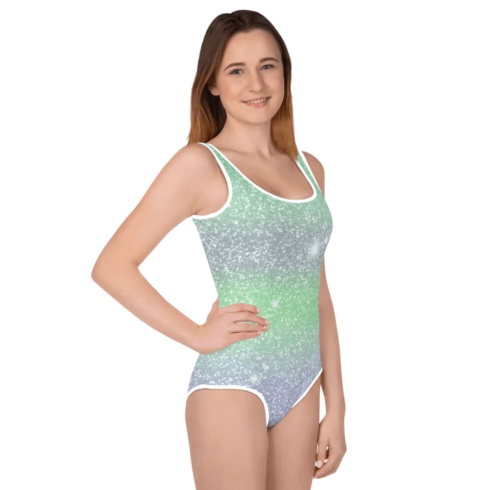Glitter Unicorn Texture Design Youth Swimsuit (3) product image (12)
