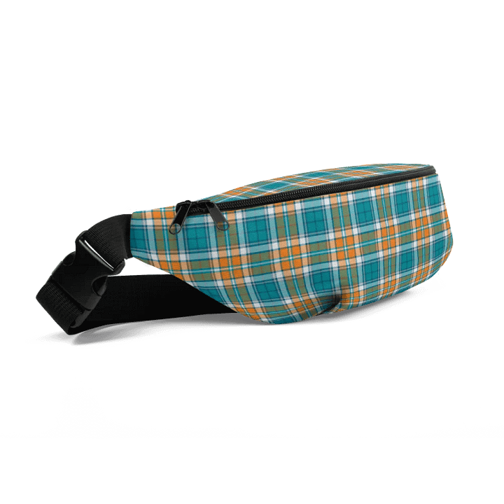 Turquoise and Orange Sporty Plaid Fanny Pack product image (2)