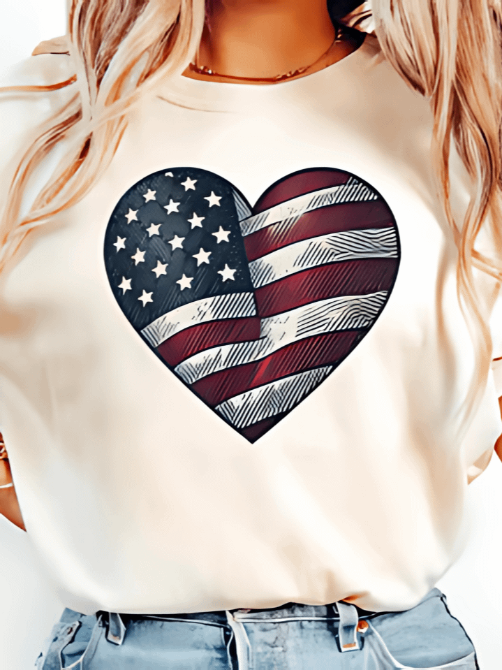 USA Flag Heart T-Shirt Design – Patriotic Heart with American Flag Sublimation PNG – Ideal for 4th of July & Memorial Day – Instant Digital Download – High-Resolution 300 DPI product image (1)