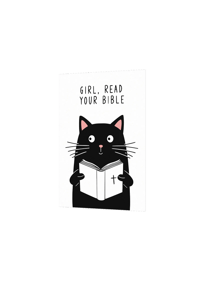 Girl Read Your Bible | Cat Wall Art | Christian Decor | Faith Humor | Home Decoration | Gift Christian product image (16)