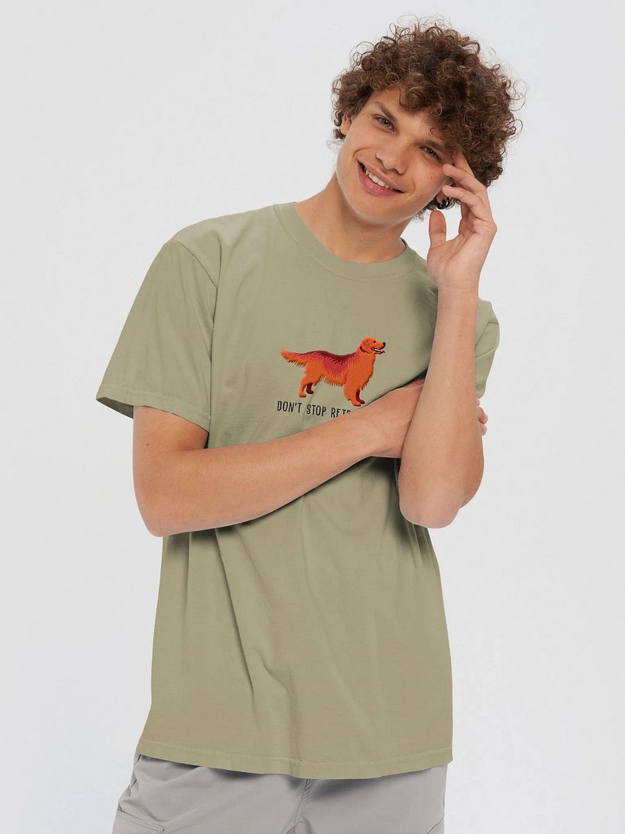 Don't Stop Retrievin' T-Shirt(Embroidered) of a Golden Retriever(Red) product image (13)