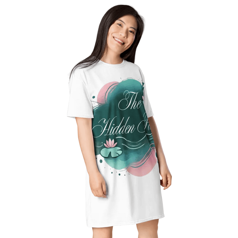 Ethereal Lotus Pond T-Shirt Dress product image (4)