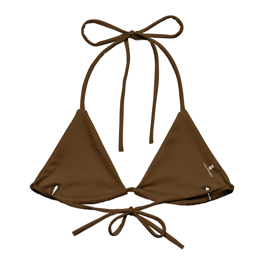Chestnut Brown Solid Color String Bikini Top product image (2)