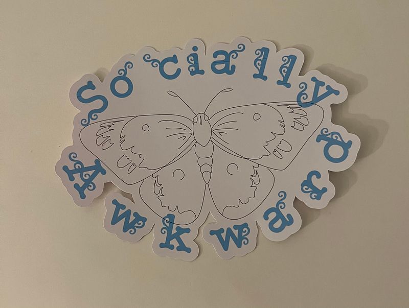 Socially awkward sticker
