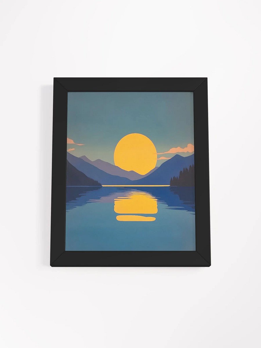 Framed Poster of a Mountain and Lake at Night product image (11)