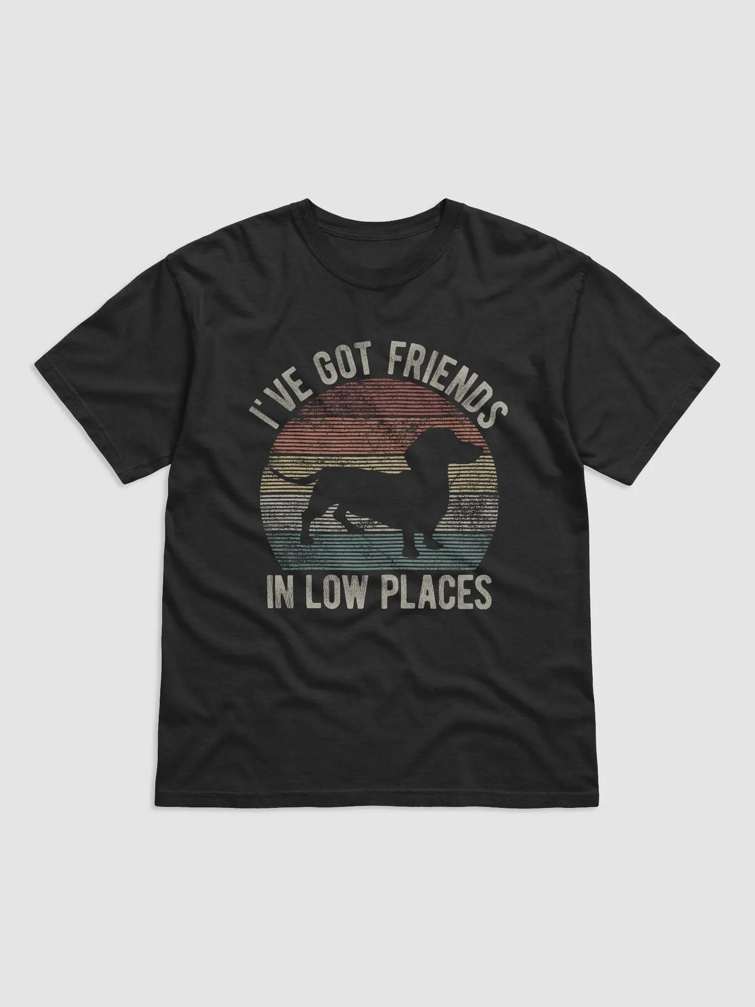 I've Got Friends in Low Places Dachshund T-Shirt | Funny Vintage-Style T-Shirt for Wiener Pawrents product image (2)