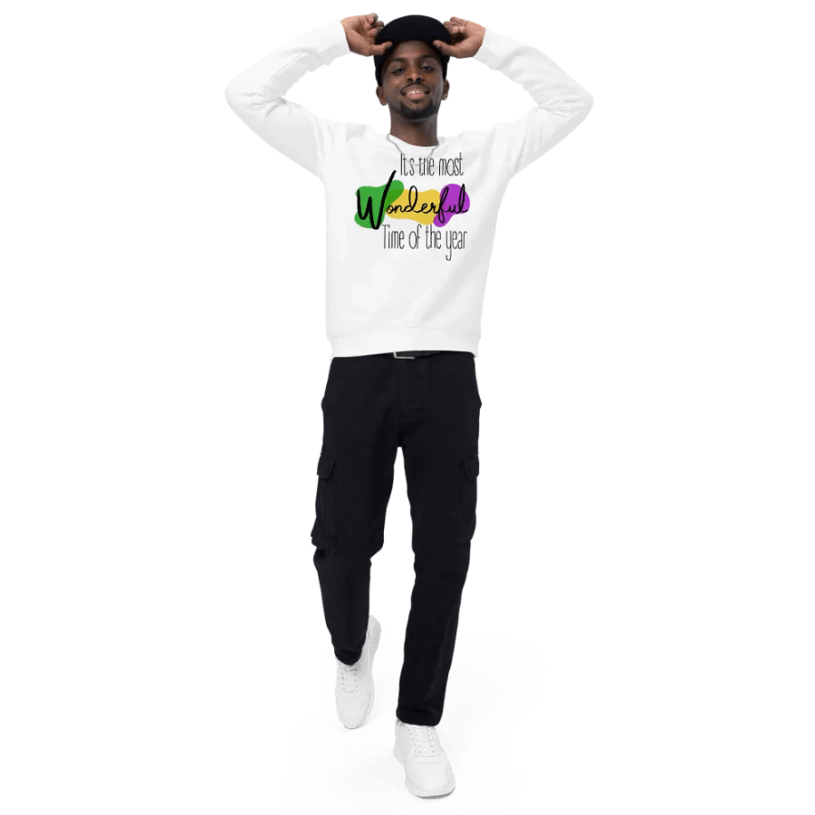 Most wonderful time of Year is Mardi Gras Organic Sweatshirt (light) product image (3)
