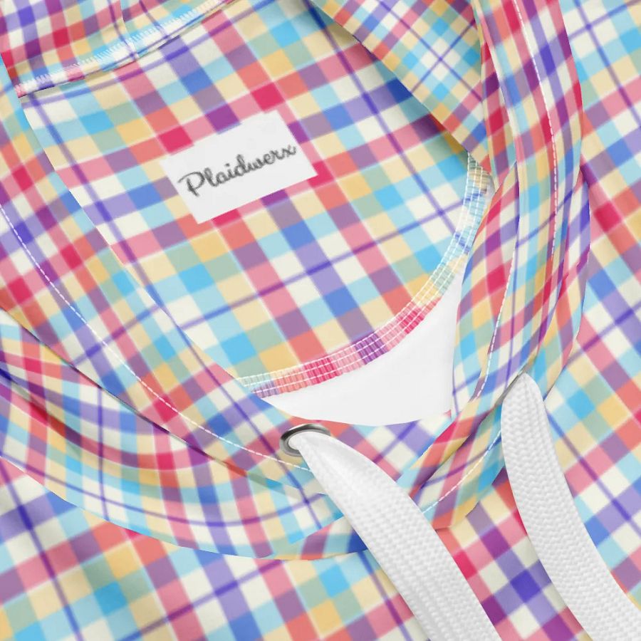 Purple, Pink, and Blue Plaid Hoodie product image (10)