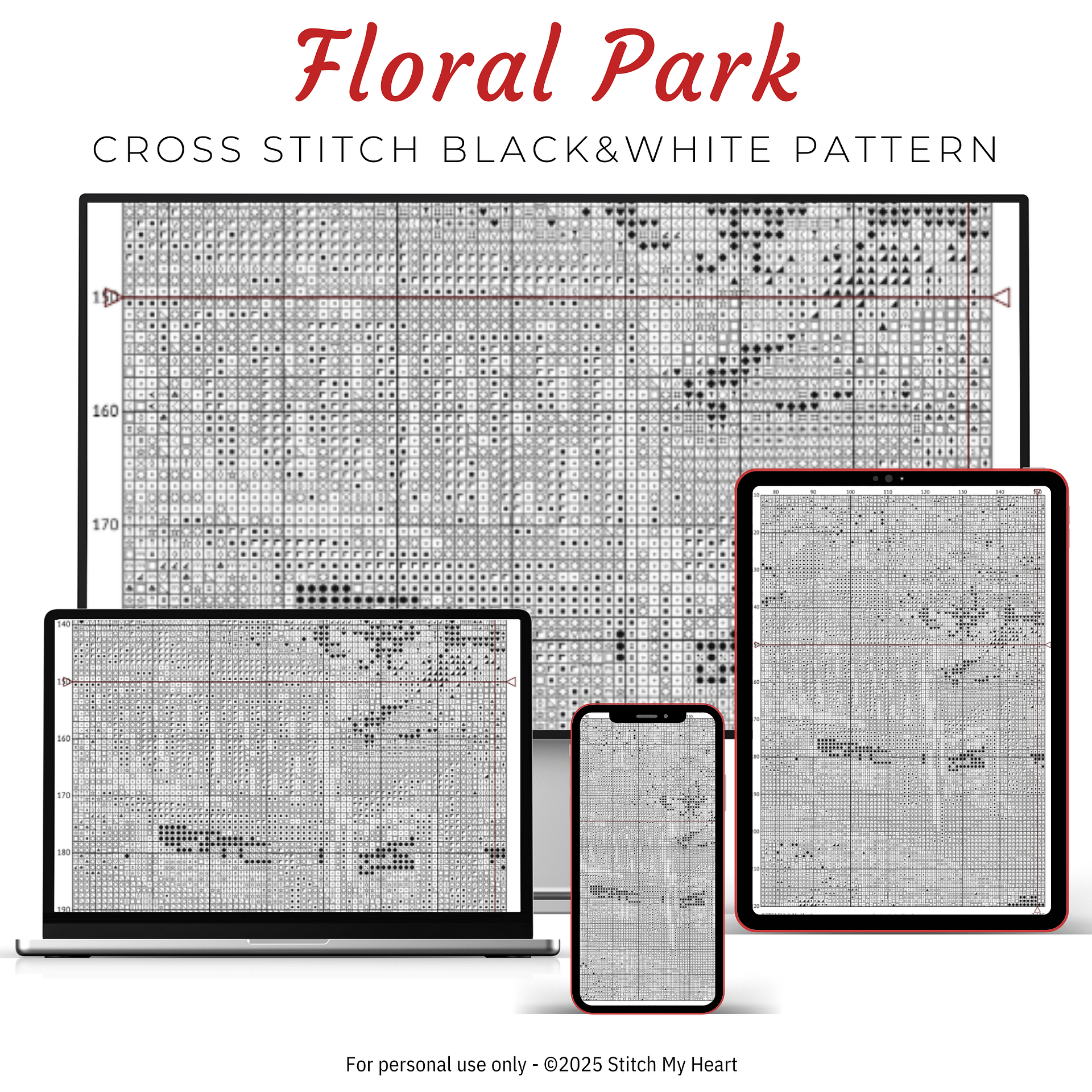 Floral Park Cross Stitch Pattern product image (4)