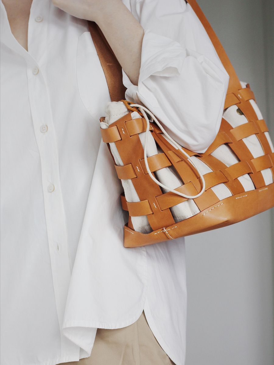 Vegetable Tanned Leather Caged Tote Bag - Large product image (4)