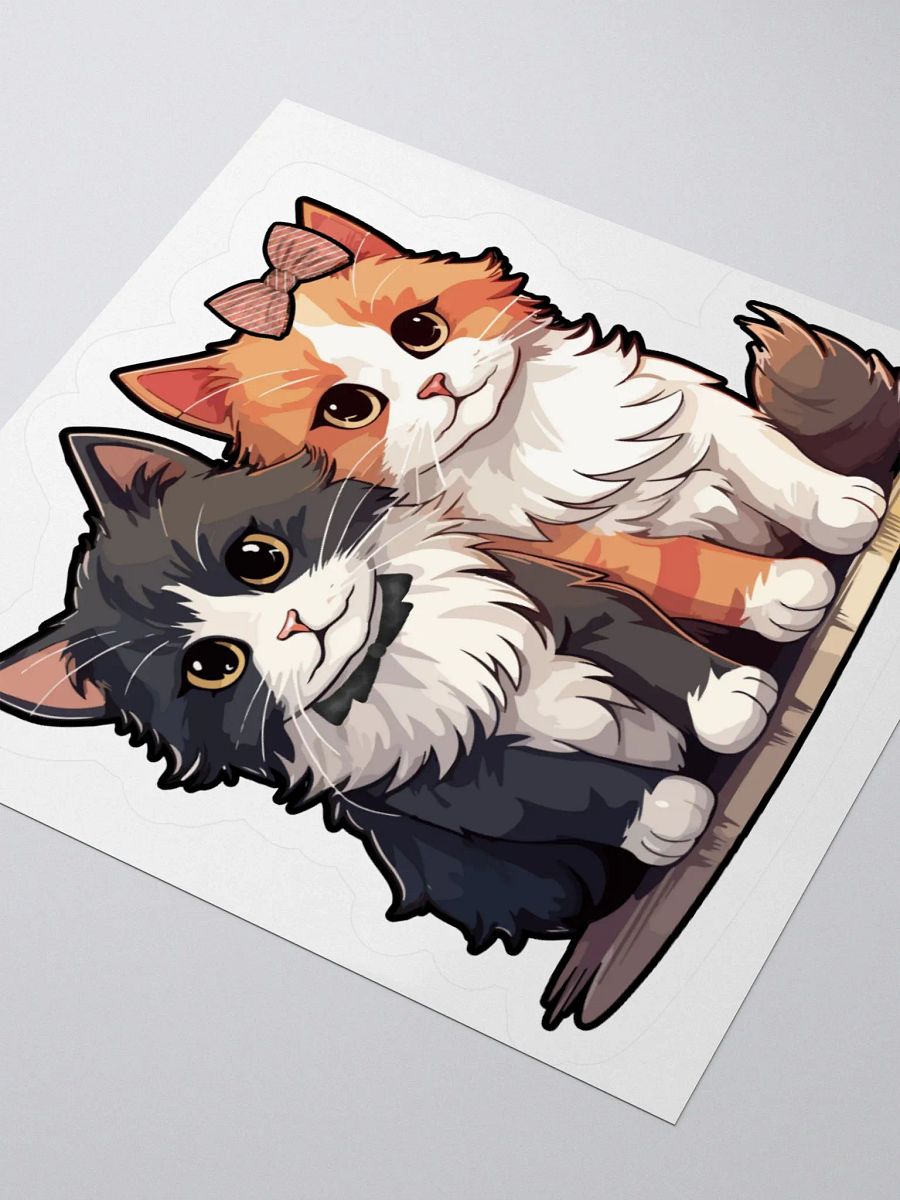 Whiskered Duo Kiss-Cut Sticker product image (4)