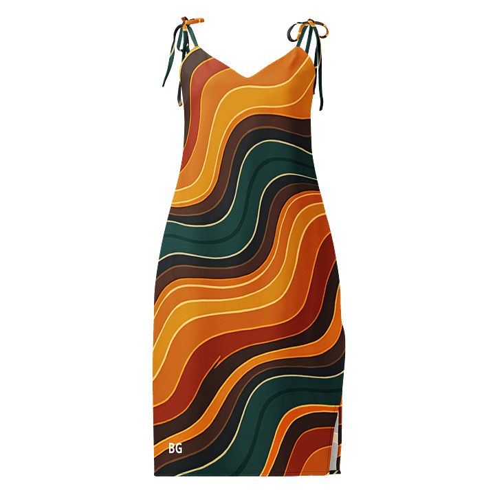 Barry Grady 'Flowing Waves' All-Over Print Slip Dress product image (1)