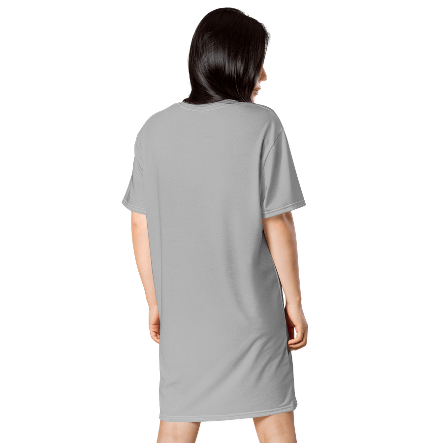Silver Oversized T-Shirt Dress | Stretchy Fabric | Casual or Formal Style | Sizes 2XS-6XL | Exclusive Design product image (2)