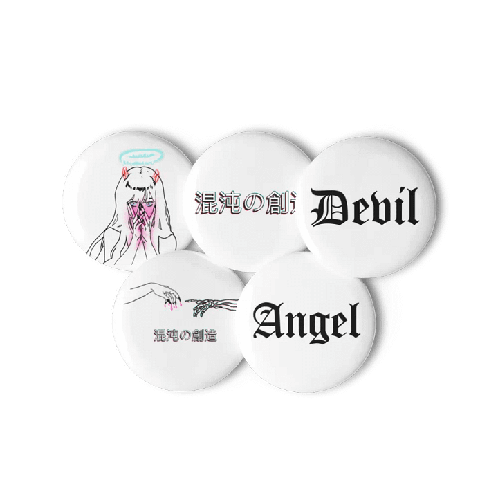 Creation of Chaos Set of Buttons - Black Print product image (3)