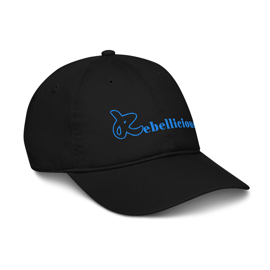 Rebellicious Organic Dad Hat Blue Text product image (7)