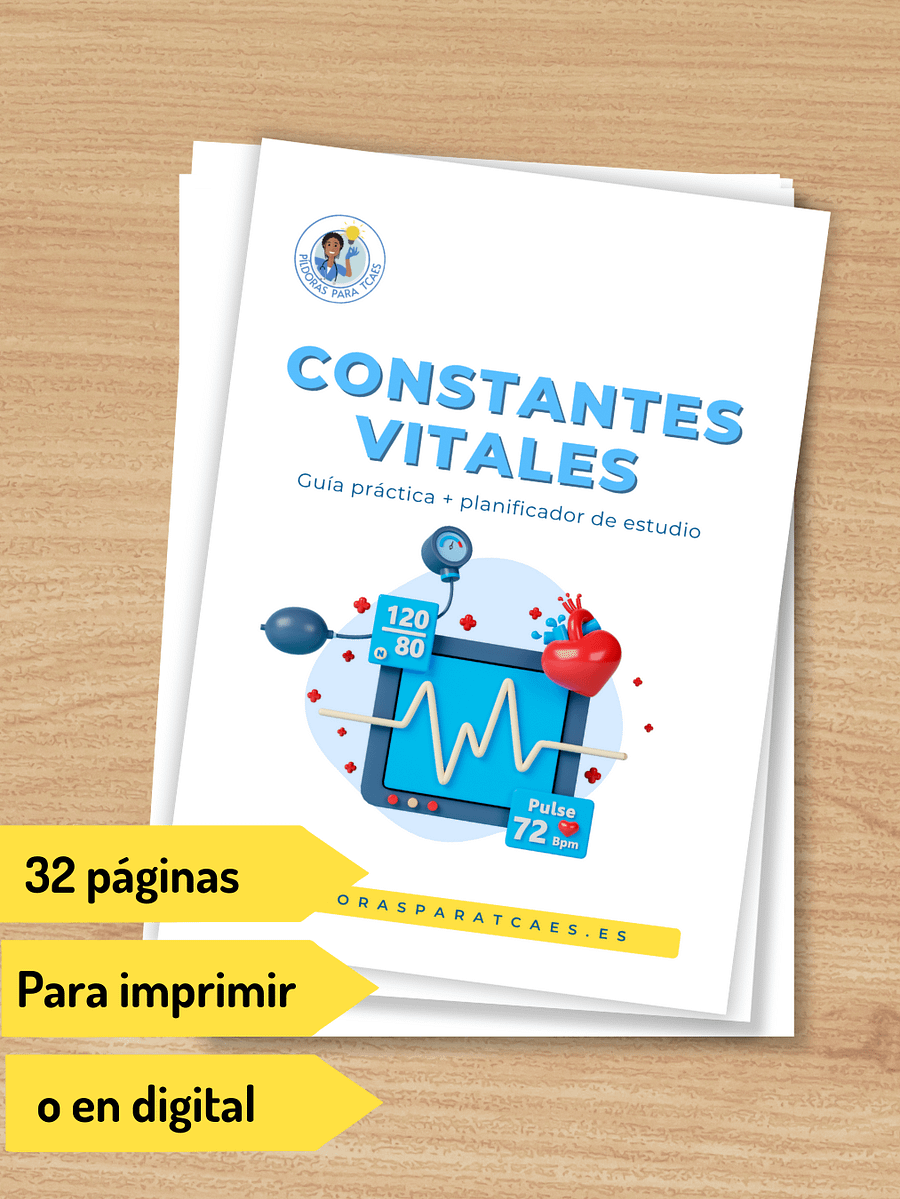 Guía Práctica de Constantes Vitales para TCAE (+ Planificador de Estudio) | PDF Imprimible product image (1)