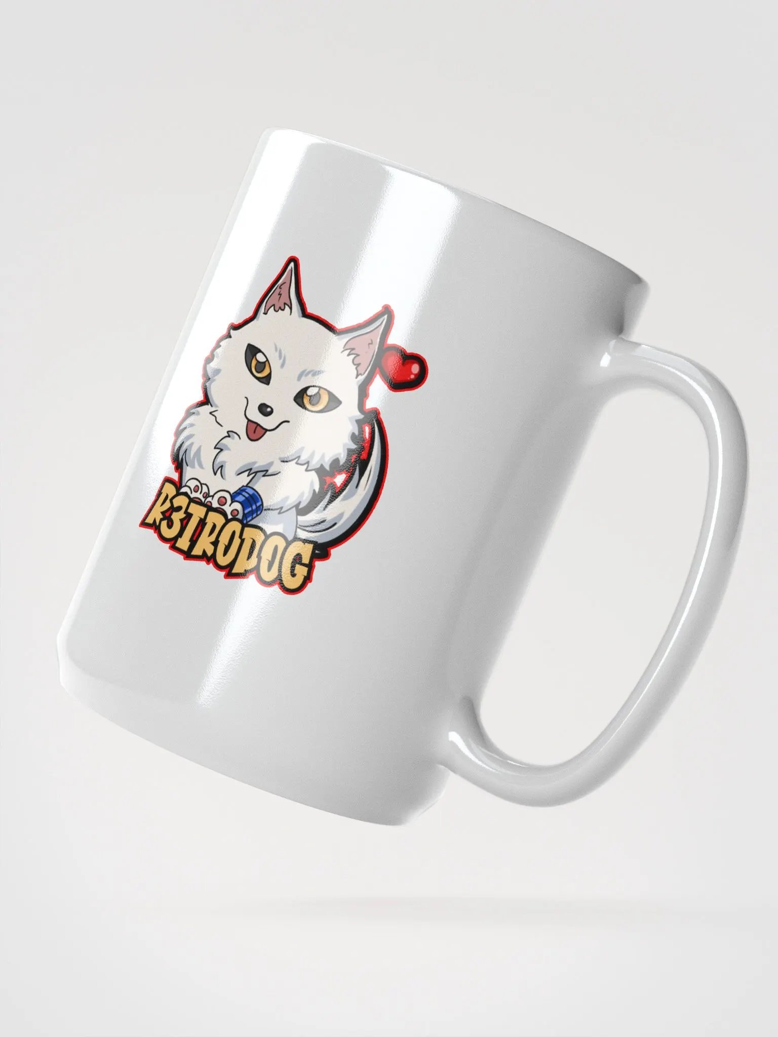R3TRODOG Playful Pup Glossy Mug product image (2)