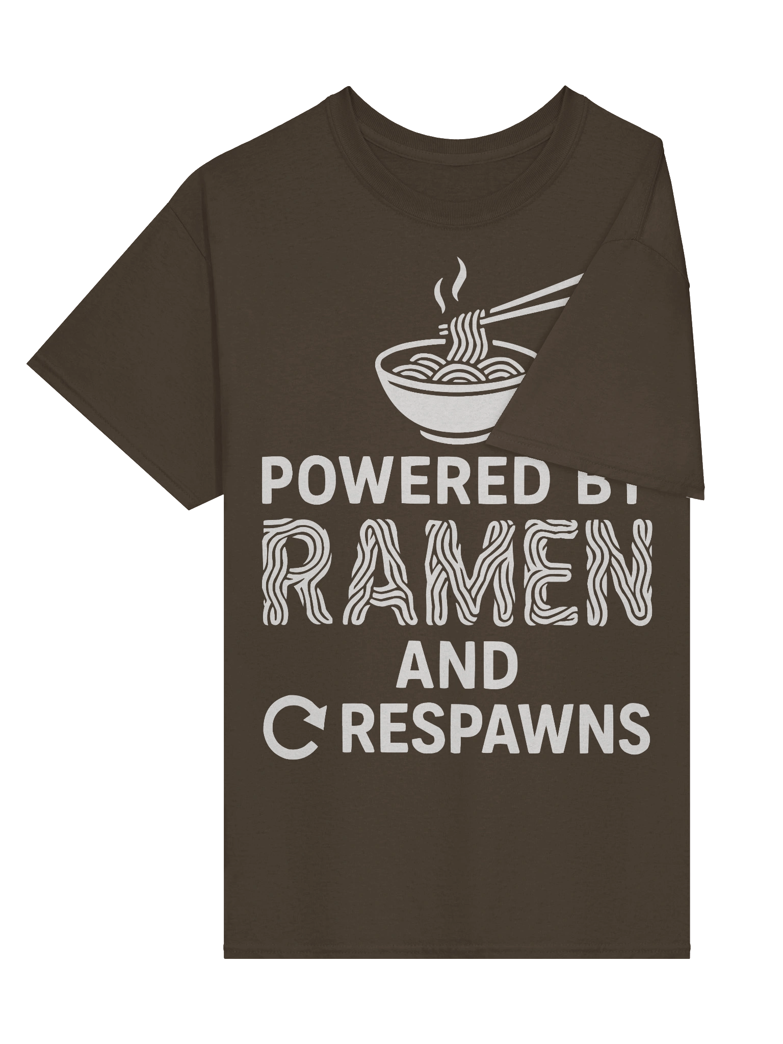 “Powered by Ramen & Respawns” Gamer Tee product image (3)