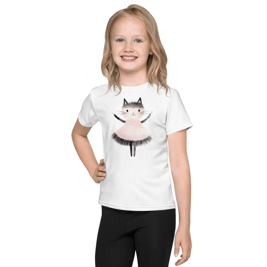 Girl's Purrfect Ballerina Printed T-Shirt product image (1)