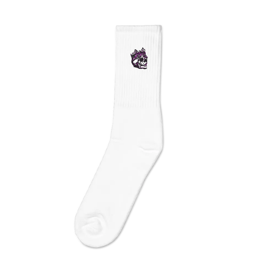 King Skull Embroidered Crew Socks product image (1)