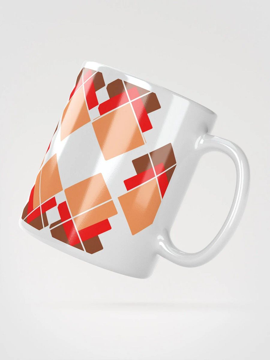 Brown, Red And Orange Overlapping Diamonds White Mug product image (11)