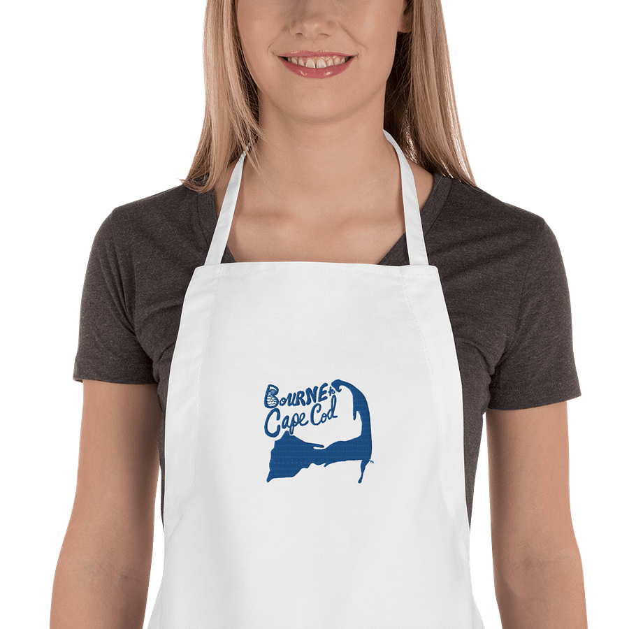 🦞BOURNE to Cape Cod™ | Embroidered Apron | Coastal Cooking Vibes | Royal Blue Logo product image (3)
