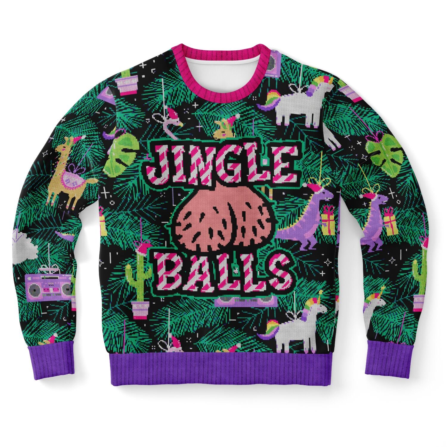 "Jingle Balls" Christmas Sweatshirt | Funny Adult Holiday Sweater | Unicorn Party Outfit | Festive Winter Outfit product image (9)