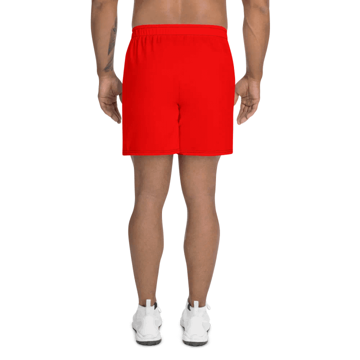 Plain Color Red Athletic Long Shorts product image (2)