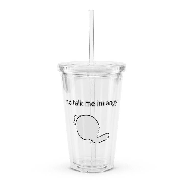 No Talk Manul Angy - Transparent Cup & Straw product image (1)