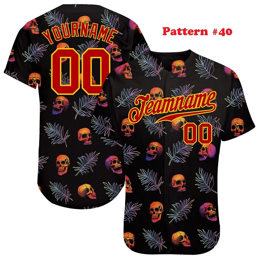 Authentic Baseball Jersey, Custom Baseball Jersey, Personalized Sport Jersey, Hawaiian Multi Colorful, Summer Palm Coconut Sea product image (191)