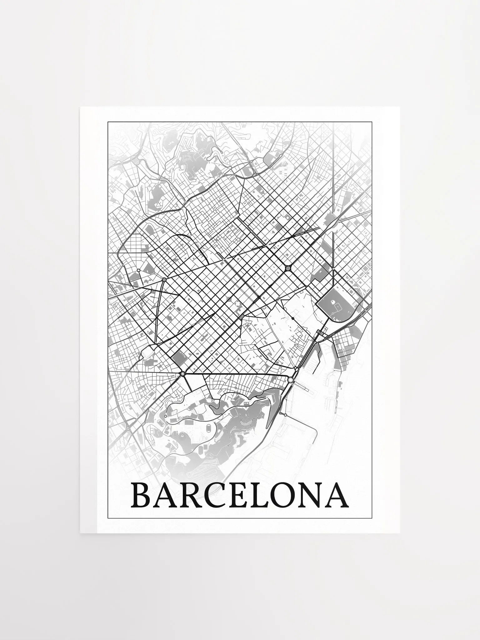 Barcelona, Spain, city map print product image (1)