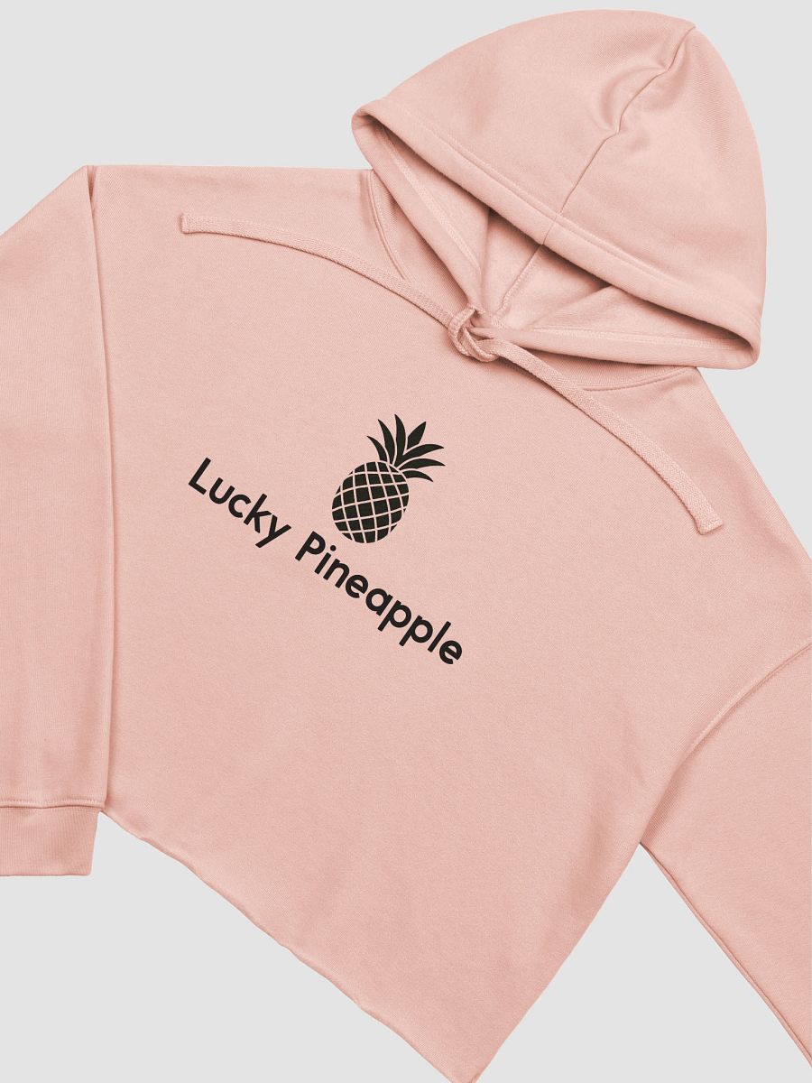 Lucky Pineapple Films Logo Peach Pink Women's Fleece Cropped Hoodie product image (3)