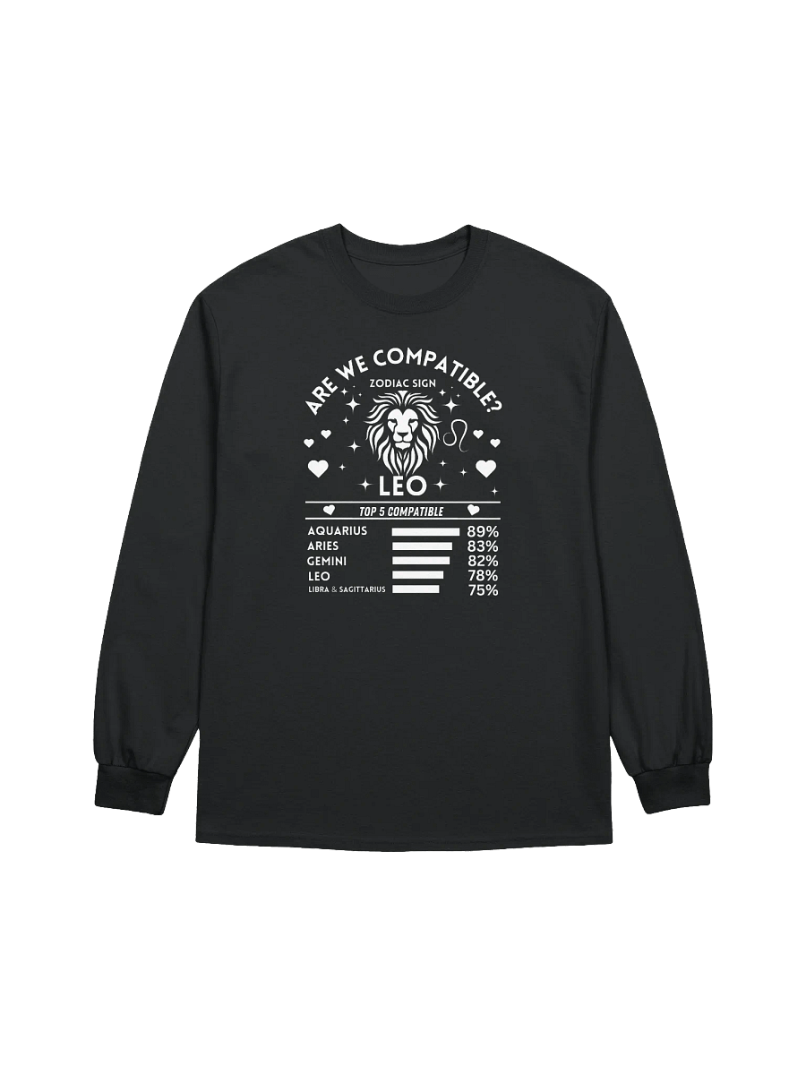 Leo Zodiac Sign Romantic Compatibility - Gildan Ultra Cotton Unisex Long Sleeve T-Shirt - Dark Colors product image (2)