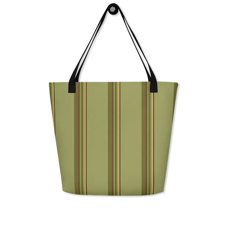 Simple Green Stripes on Large Tote Bag product image (1)
