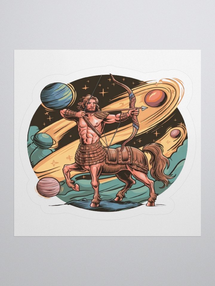 Exclusive Sagittarius Zodiac Sticker: Centaur Archer in Cosmic Twilight - Perfect for Astrology Fans and Unique Gifts! product image (1)