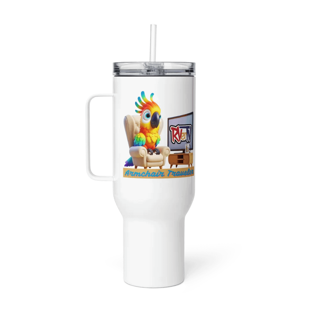Armchair Traveler Bird - Travel Mug with Handle product image (4)