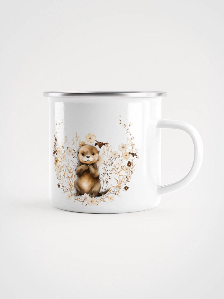 Whimsical Otter Enamel Mug - Tasse mit Otter - Campingtasse - Geschenk für Otterfans product image (2)