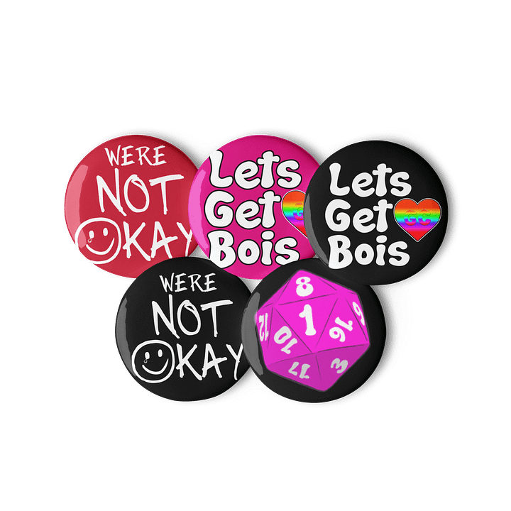 Let’s Get Feels – Pride & Mental Health Button Set product image (3)